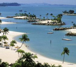 Singapore, the artificial beach of the Sentosa island